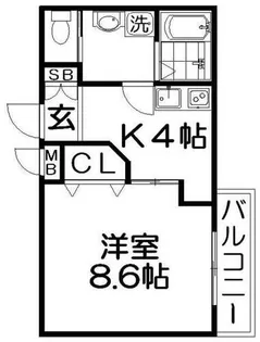 レジデンスナンワ香里園【108号室】の間取り
