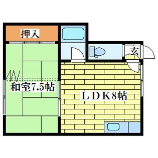 スカイコート平岡【202号室】の間取り