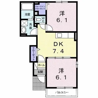 ベル クローチェ サウス【1階】の間取り