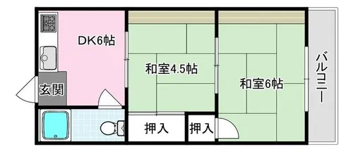 コーポ桜ヶ丘【202号室】の間取り