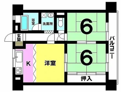 中島コーポラス【307号室】の間取り