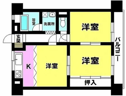 中島コーポラス【307号室】の間取り