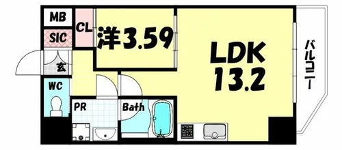 プレジオ日暮通【12階】の間取り