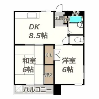 コーポ澄【6-B号室】の間取り