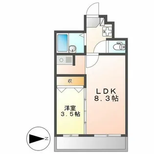 X-OVER21覚王山(クロスオーバー21カクオウザン)【709号室】の間取り