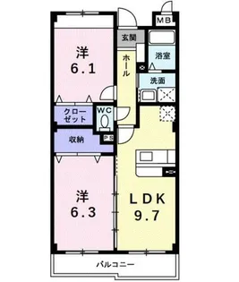 インヴィテ・ボヌールⅡ番館【1階】の間取り
