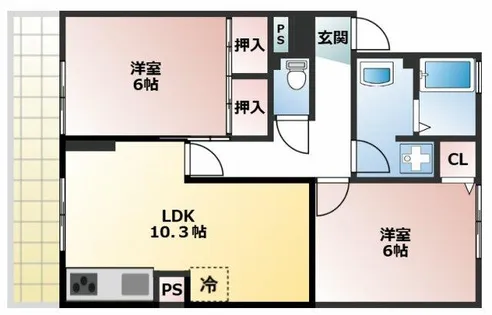 アイワコーポ【301号室】の間取り