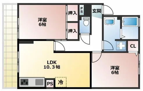 アイワコーポ【301号室】の間取り