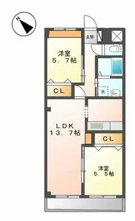 クリスタルガーデン【2階】の間取り