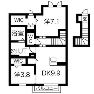 セントラル・ヴィレッジ泉 B棟【206号室】の間取り