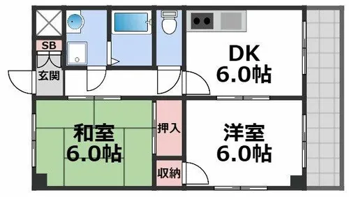 M´プラザ城東五番館【9階】の間取り