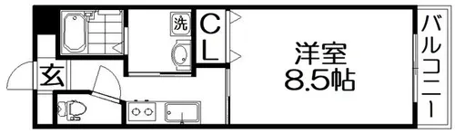 シャンテー枚方磯島【1階】の間取り