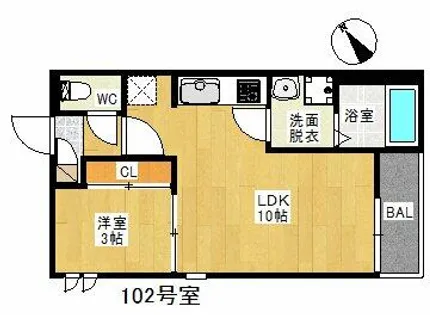 GRANDTICサンジュリアン愛宕【1階】の間取り