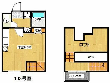 ピュール西新【1階】の間取り