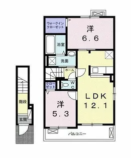 プランドール スギA【2階】の間取り