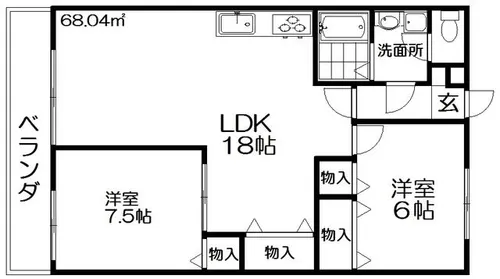 レオハイム長尾Ⅱ【5階】の間取り