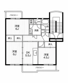 ビレッジハウス井之口6号棟【1階】の間取り