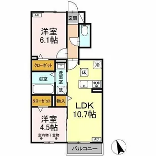 アビタシオン【1階】の間取り