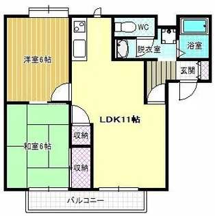 コーポ・ツインチェリーB棟【2階】の間取り