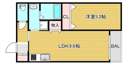 セレニティ法善寺【3階】の間取り