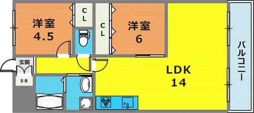 プラーフ夢野【2階】の間取り