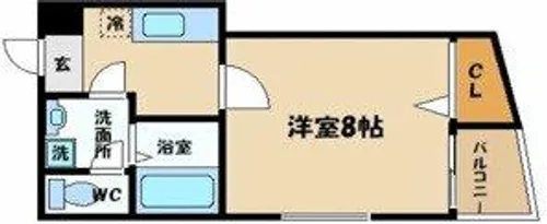 クロスヴィーチェ京橋【4階】の間取り