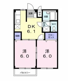 エルディムナツメ D【2階】の間取り