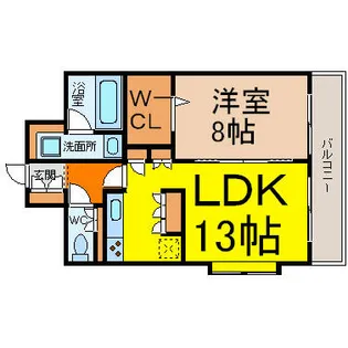 ラドーニ清水【4階】の間取り