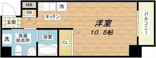 フレアコート北浜【10階】の間取り