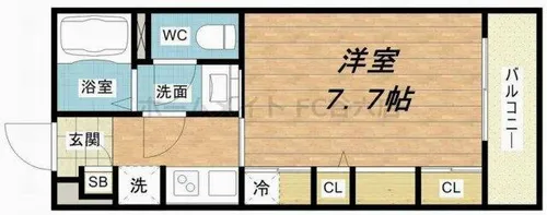 リブリ・シャルマン・パレス・吉野【1階】の間取り