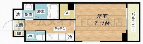 クリスタルエレガンス・WEST【7階】の間取り