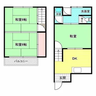 大阪府富田林市甲田6丁目【テラスハウス】の間取り