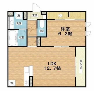 ル・コフレ深江橋【3階】の間取り