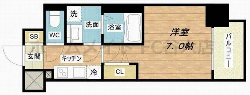 レジュールアッシュ桜宮リバーテラス【11階】の間取り