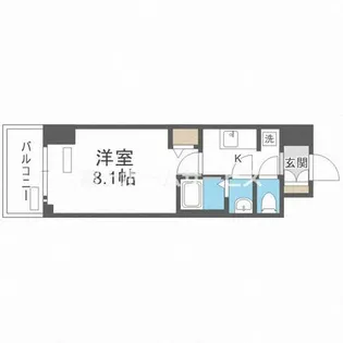 プレサンス谷町九丁目駅前【13階】の間取り