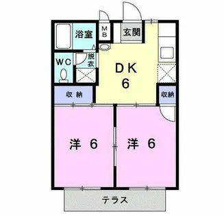 シティハイツあしはら【1階】の間取り