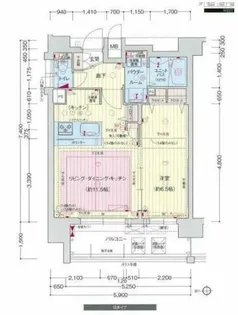 プレサンス難波セレクト【13階】の間取り
