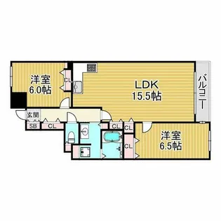 甲子園四番町パークハウス【1階】の間取り