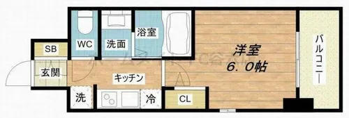 1Kの間取り画像