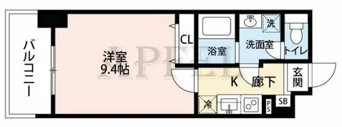 アヴェニール北浜【8階】の間取り