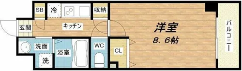 エグゼ大阪城東【6階】の間取り