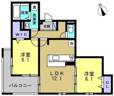 ヴィクトワール 庄【303号室】の間取り
