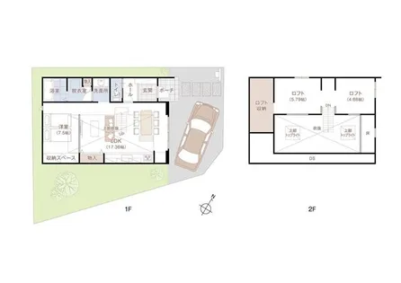 大阪府交野市私部西2丁目【一戸建】の間取り