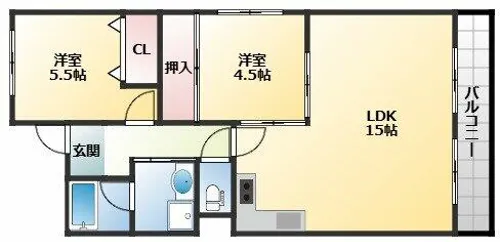 メゾンドール向陽【1階】の間取り