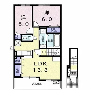 グラース神野【2階】の間取り