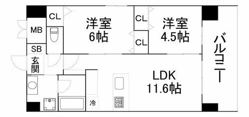 グランマーレ小路駅前【2階】の間取り