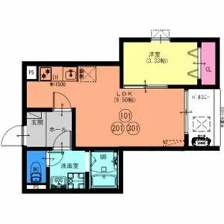 F style狭山・池尻中2号館【1階】の間取り
