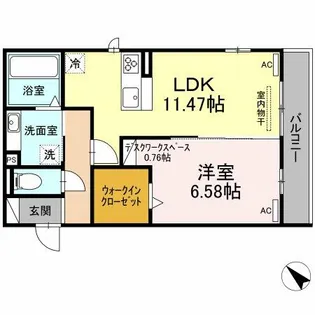 シティシャルム【202号室】の間取り