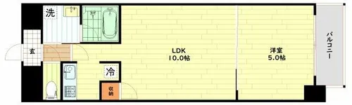 大阪府大阪市中央区備後町1丁目【マンション】の間取り