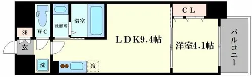 ファステート難波デラックス【11階】の間取り
